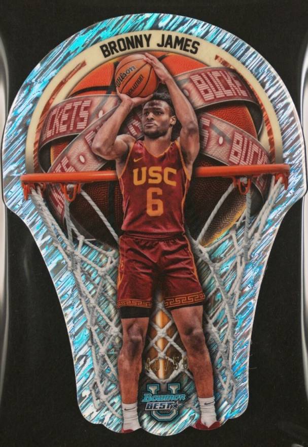 2023 Bowman University Best Bowman U Buckets Die-Cuts Bronny James #BUB9 Basketball Card