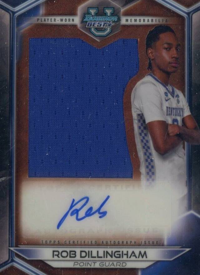 2023 Bowman University Best Prospect Jumbo Relic Autographs Rob Dillingham #PJRRD Basketball Card