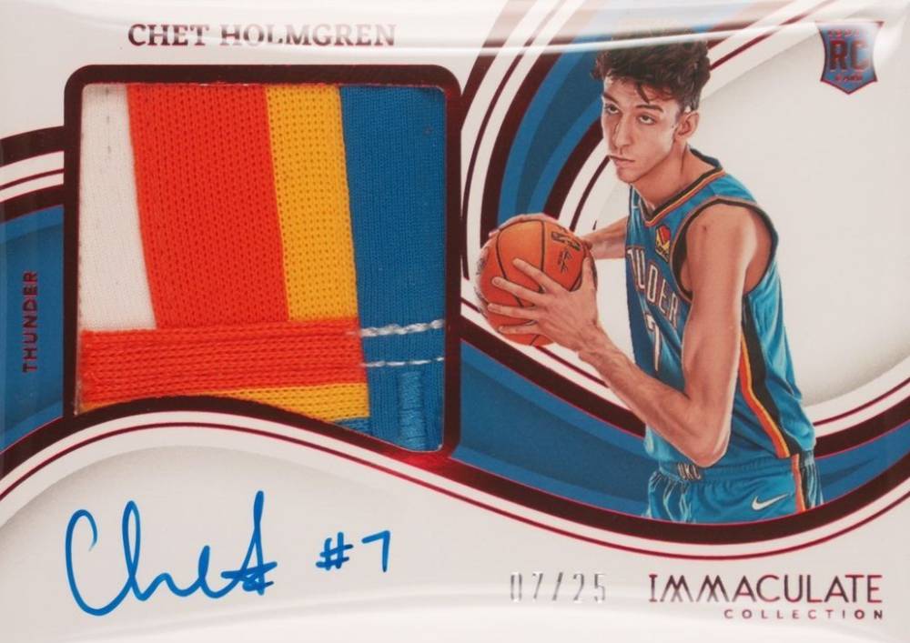 2022 Panini Immaculate Collection Premium Patch Autographs Chet Holmgren #PPACHT Basketball Card