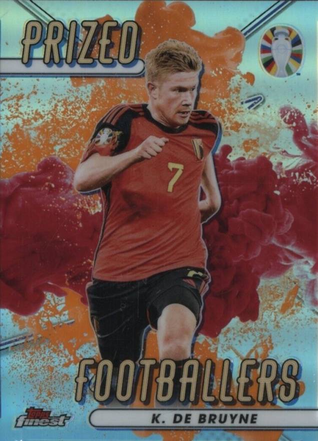 2023 Topps Finest Road to UEFA Euro 2024 Prized Footballers Fusion Kevin de Bruyne #KD Soccer Card