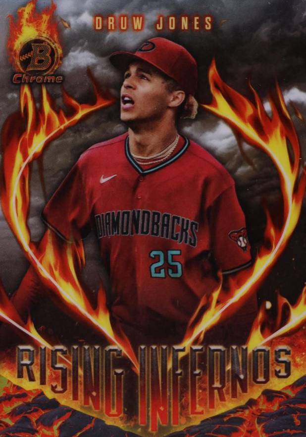 2024 Bowman Rising Infernos Druw Jones #RI10 Baseball Card