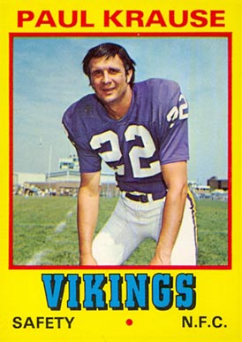 1974 Wonder Bread Paul Krause #12 Football Card