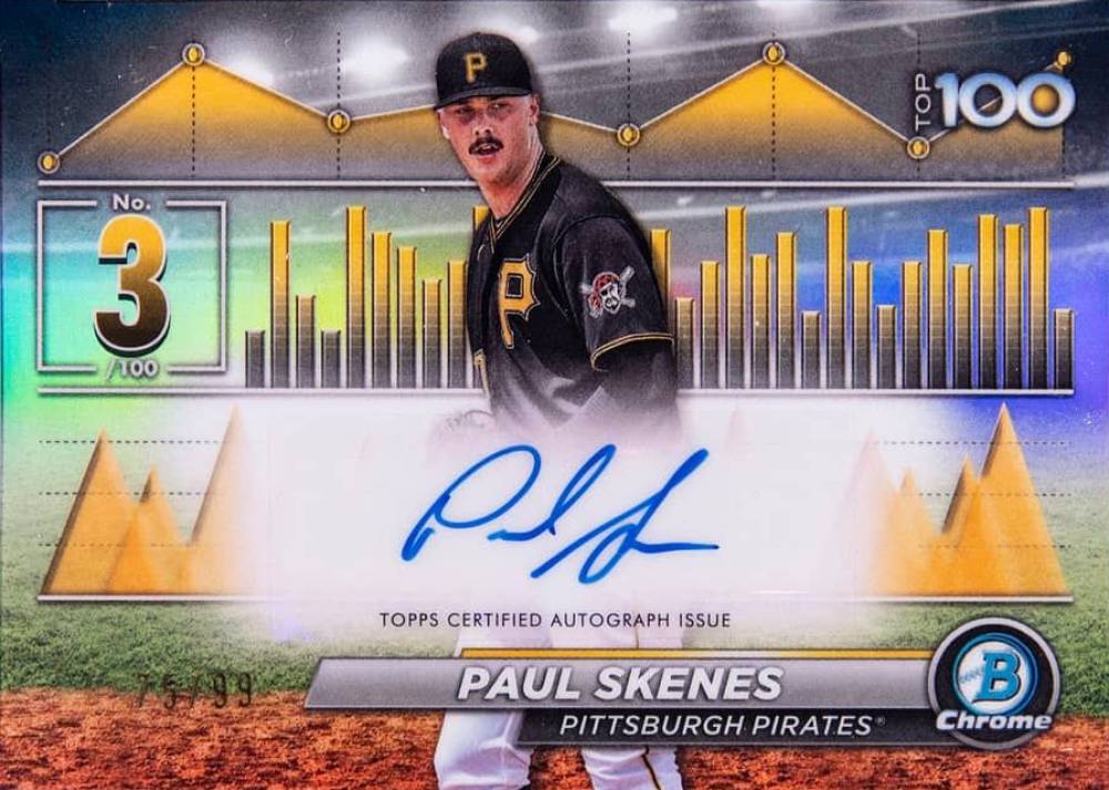 2024 Bowman Bowman Scouts' Top 100 Autographs Paul Skenes #3 Baseball Card