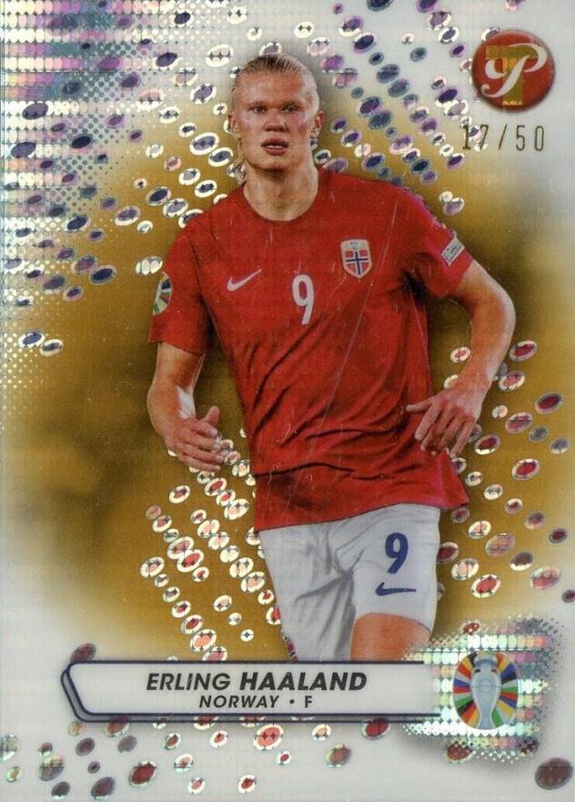 2023 Topps Pristine Road to UEFA Euro 2024 Erling Haaland #118 Soccer Card