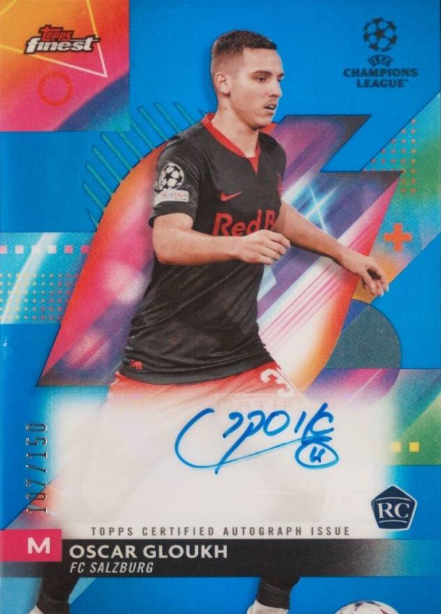 2023 Topps Finest UEFA Club Competitions Autographs Oscar Gloukh #AOG Soccer Card