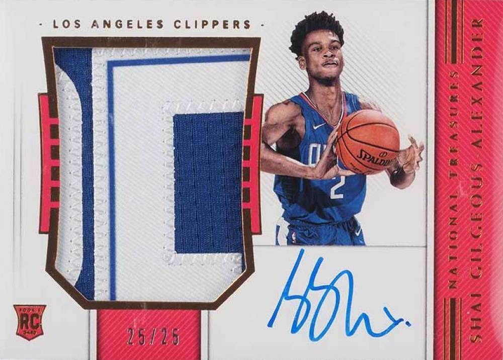 2018 Panini National Treasures Shai Gilgeous-Alexander #121 Basketball Card