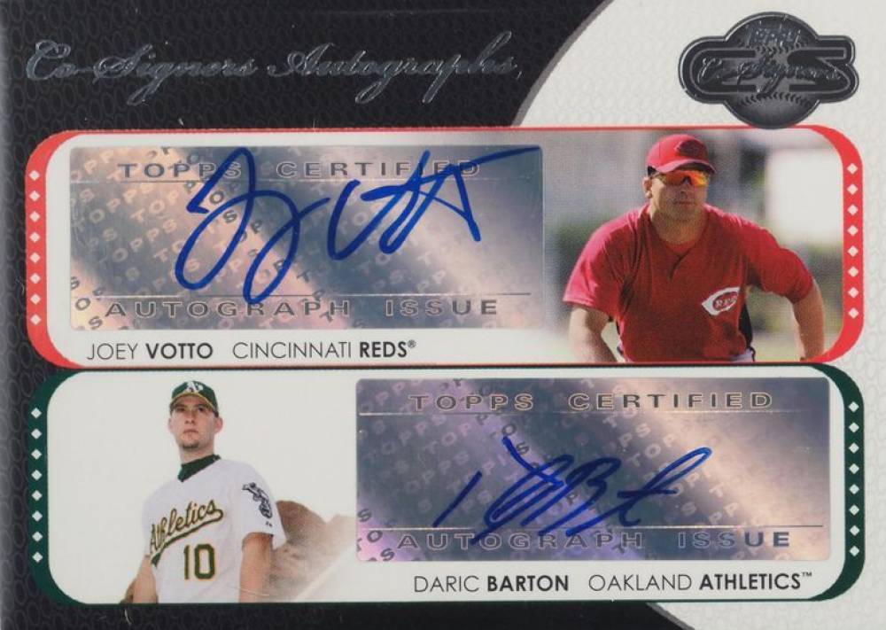 2008 Topps CO-Signers Dual Autographs Daric Barton/Joey Votto #CS-VC Baseball Card