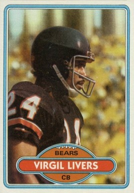 1980 Topps Virgil Livers #402 Football Card