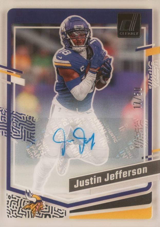 2023 Panini Clearly Donruss Justin Jefferson #34 Football Card