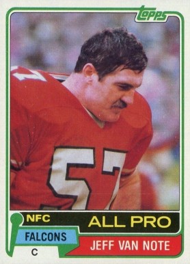 1981 Topps Jeff Van Note #70 Football Card