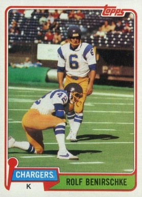 1981 Topps Rolf Benirschke #242 Football Card