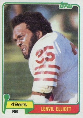 1981 Topps Lenvil Elliott #182 Football Card