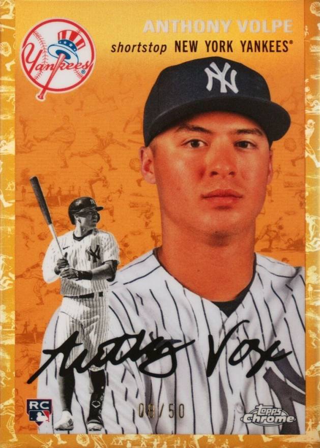 2023 Topps Chrome Platinum Anniversary Anthony Volpe #100 Baseball Card