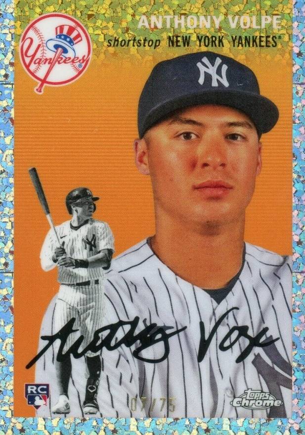 2023 Topps Chrome Platinum Anniversary Anthony Volpe #100 Baseball Card