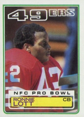 1983 Topps Ronnie Lott #168 Football Card