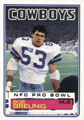 1983 Topps Bob Breunig #43 Football Card