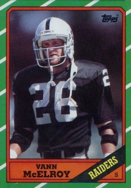 1986 Topps Vann Mcelroy #75 Football Card