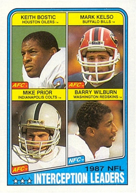 1988 Topps Interception Leaders #219 Football Card