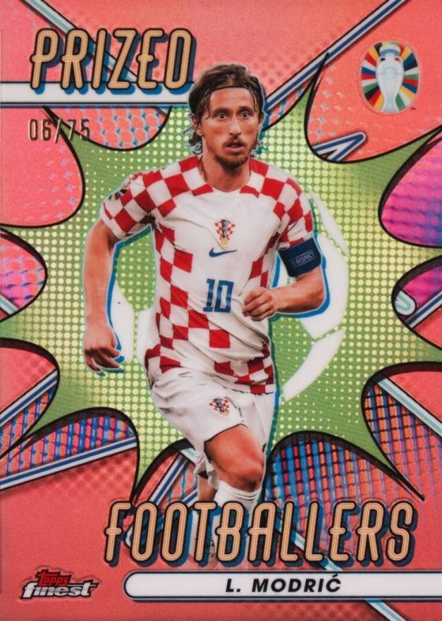 2023 Topps Finest Road to UEFA Euro 2024 Prized Footballers Luka Modric #LM Soccer Card