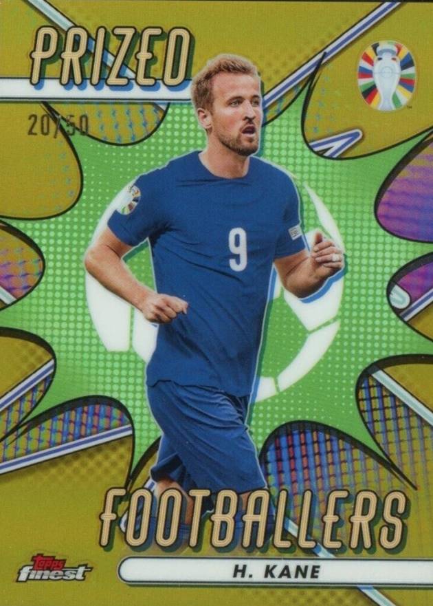 2023 Topps Finest Road to UEFA Euro 2024 Prized Footballers Harry Kane #HK Soccer Card