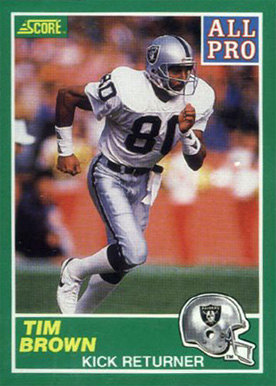 1989 Score Tim Brown #305e Football Card