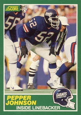 1989 Score Pepper Johnson #230 Football Card