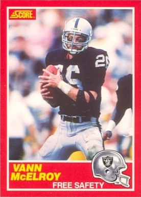 1989 Score Vann McElroy #189 Football Card