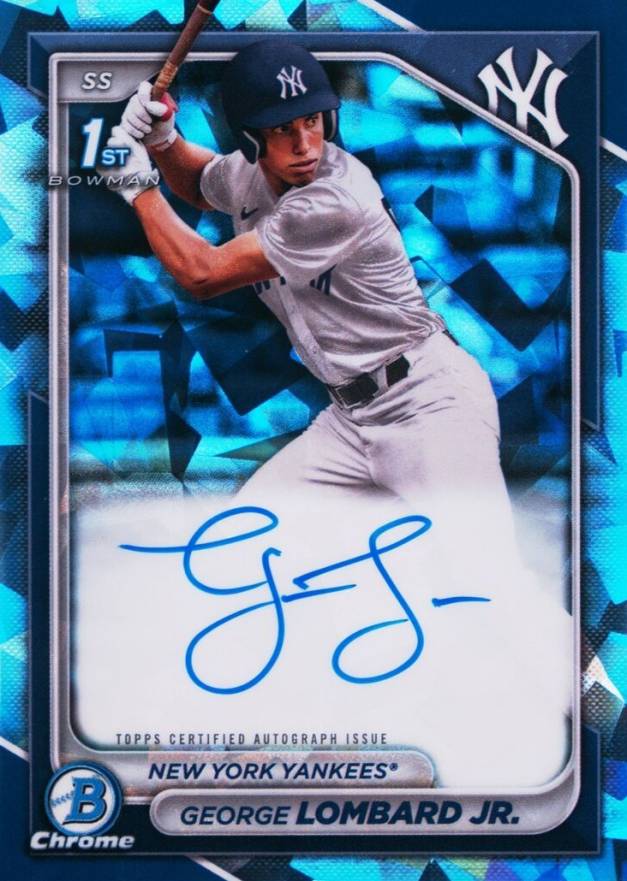 2024 Bowman Sapphire Edition Chrome Prospects Sapphire Autographs George Lombard Jr. #GL Baseball Card