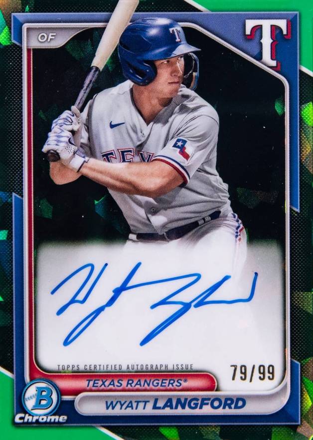 2024 Bowman Sapphire Edition Chrome Prospects Sapphire Autographs Wyatt Langford #WLA Baseball Card