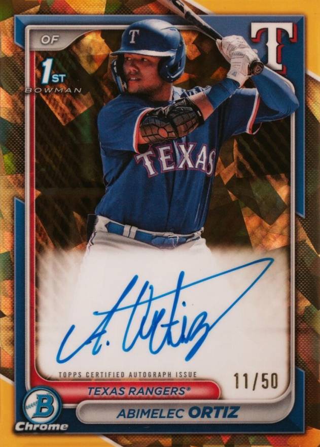 2024 Bowman Sapphire Edition Chrome Prospects Sapphire Autographs Abimelec Ortiz #AO Baseball Card