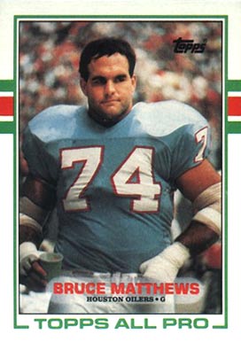 1989 Topps Bruce Matthews #91 Football Card