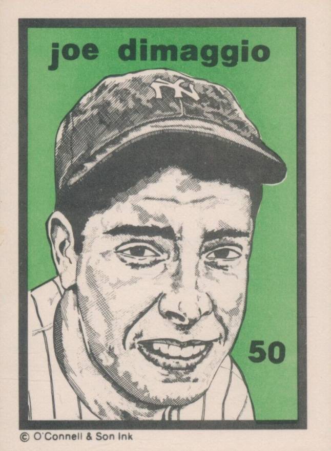 1984 O'Connell & Son Ink Mini Prints Joe DiMaggio #50 Baseball Card