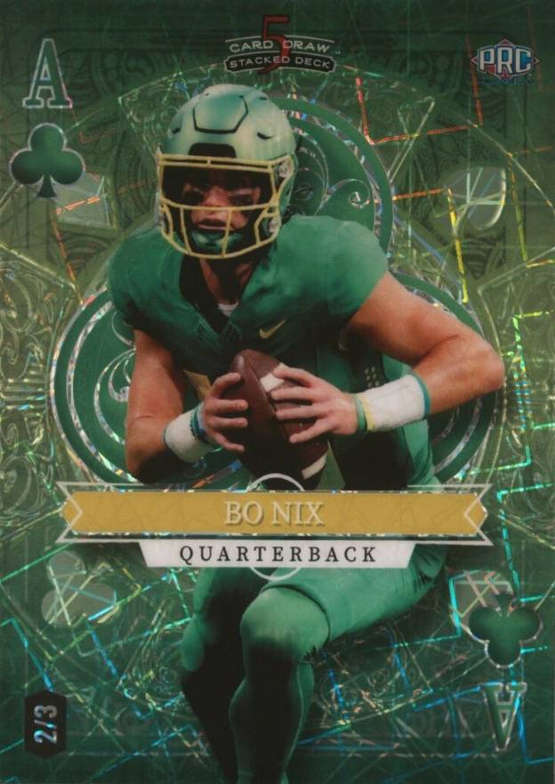 2023 Wild Card 5 Card Draw Stacked Deck Ace Promo Bo Nix #BN Football Card