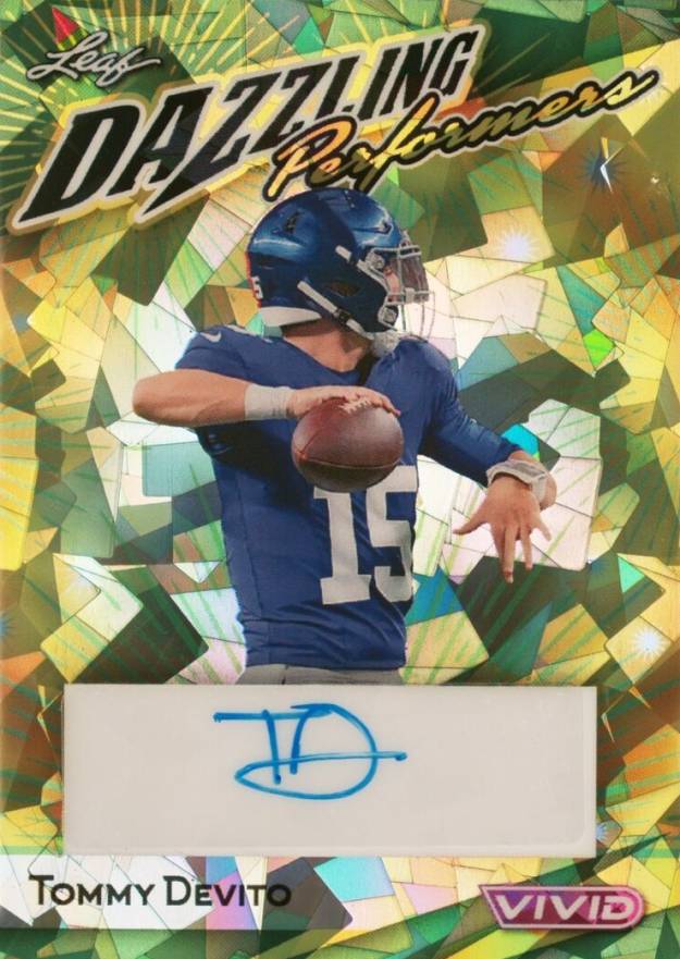 2024 Leaf Vivid Dazzling Performers Autographs Tommy Devito #DPTD1 Football Card