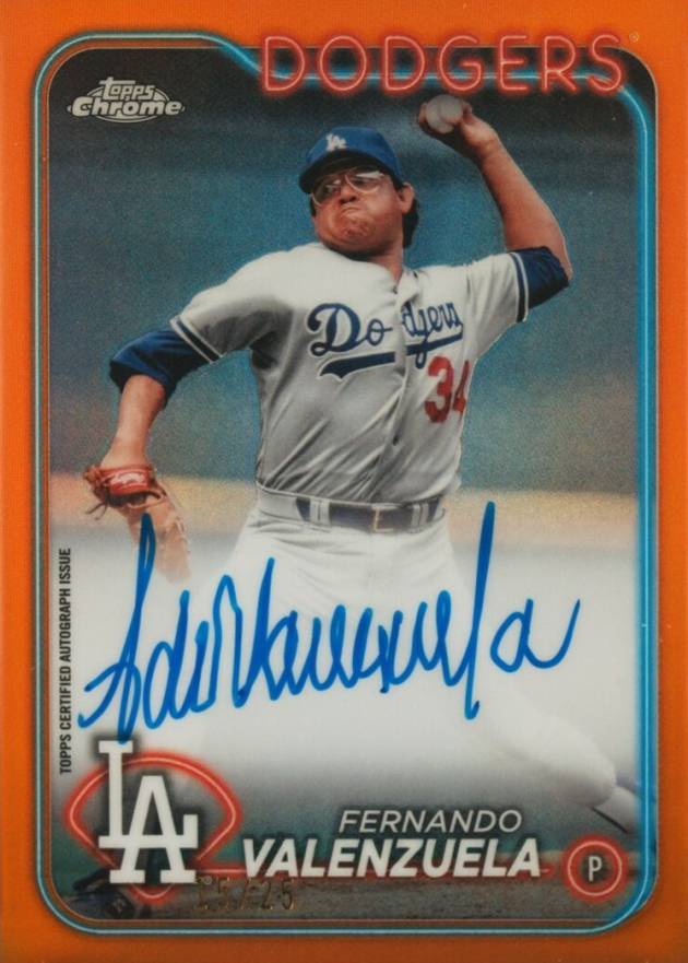 2024 Topps Chrome Chrome Legends Autographs Fernando Valenzuela #CLAFV Baseball Card