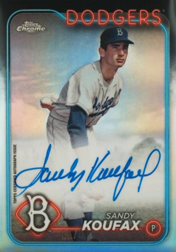 2024 Topps Chrome Chrome Legends Autographs Sandy Koufax #CLASK Baseball Card