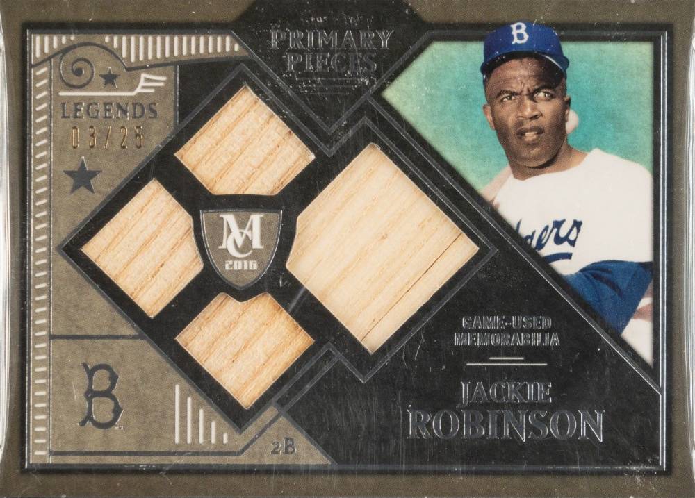 2016 Topps Museum Collection Primary Pieces Quad Relics Legends Jackie Robinson #JR Baseball Card