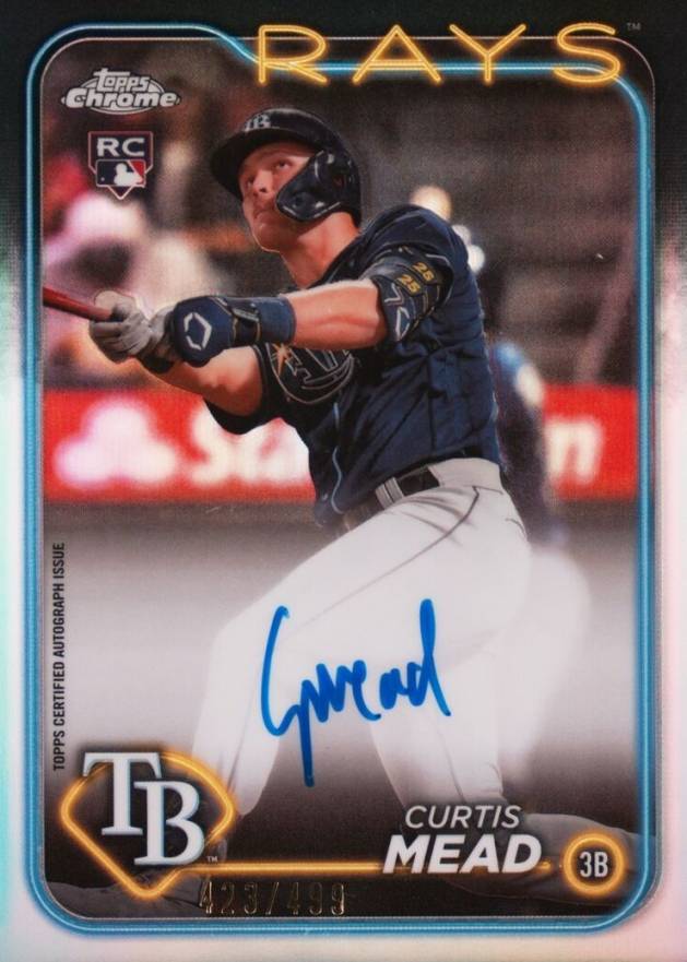 2024 Topps Chrome Rookie Autographs Curtis Mead #RACME Baseball Card