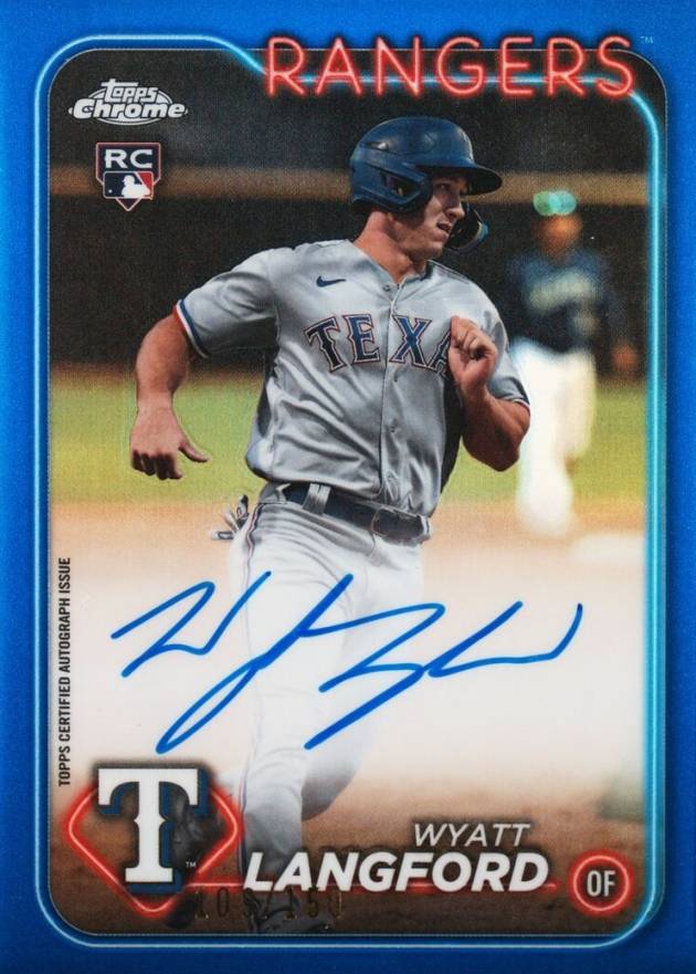 2024 Topps Chrome Rookie Autographs Wyatt Langford #RAWL Baseball Card