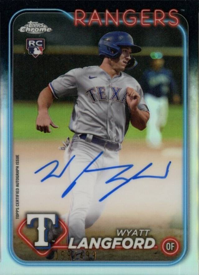 2024 Topps Chrome Rookie Autographs Wyatt Langford #RAWL Baseball Card