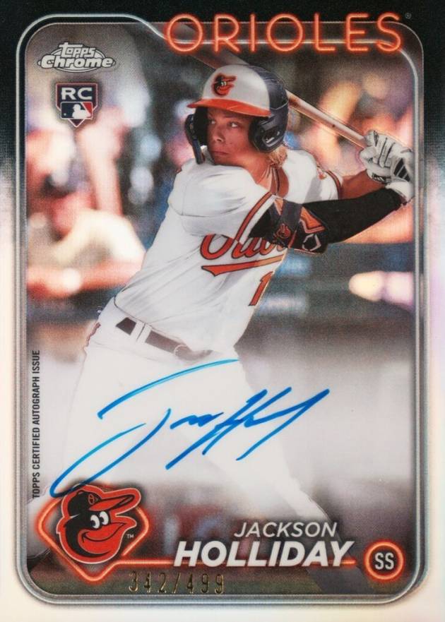 2024 Topps Chrome Rookie Autographs Jackson Holliday #RAJH Baseball Card