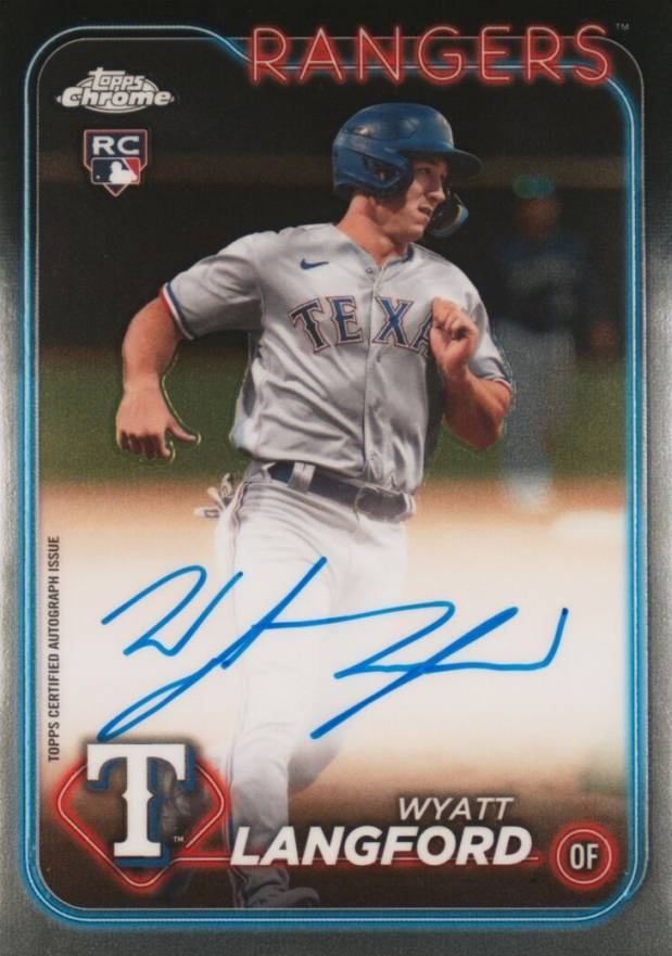 2024 Topps Chrome Rookie Autographs Wyatt Langford #RAWL Baseball Card