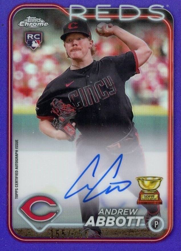 2024 Topps Chrome Rookie Autographs Andrew Abbott #RAAA Baseball Card