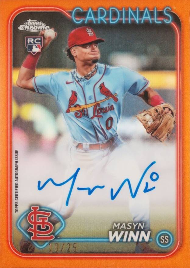 2024 Topps Chrome Rookie Autographs Masyn Winn #RAMW Baseball Card