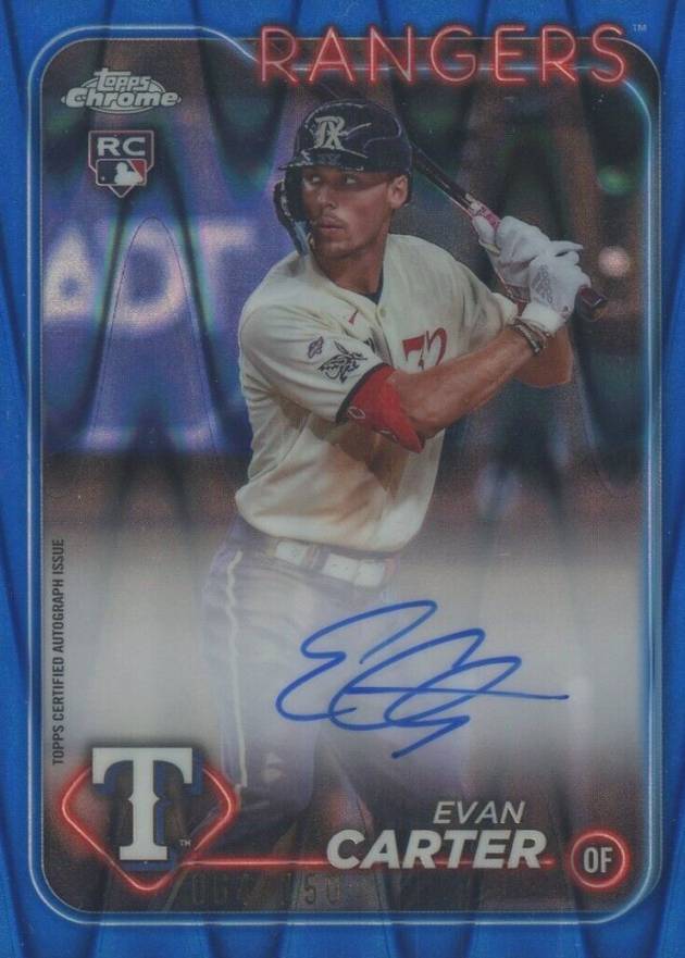 2024 Topps Chrome Rookie Autographs Evan Carter #RAEC Baseball Card