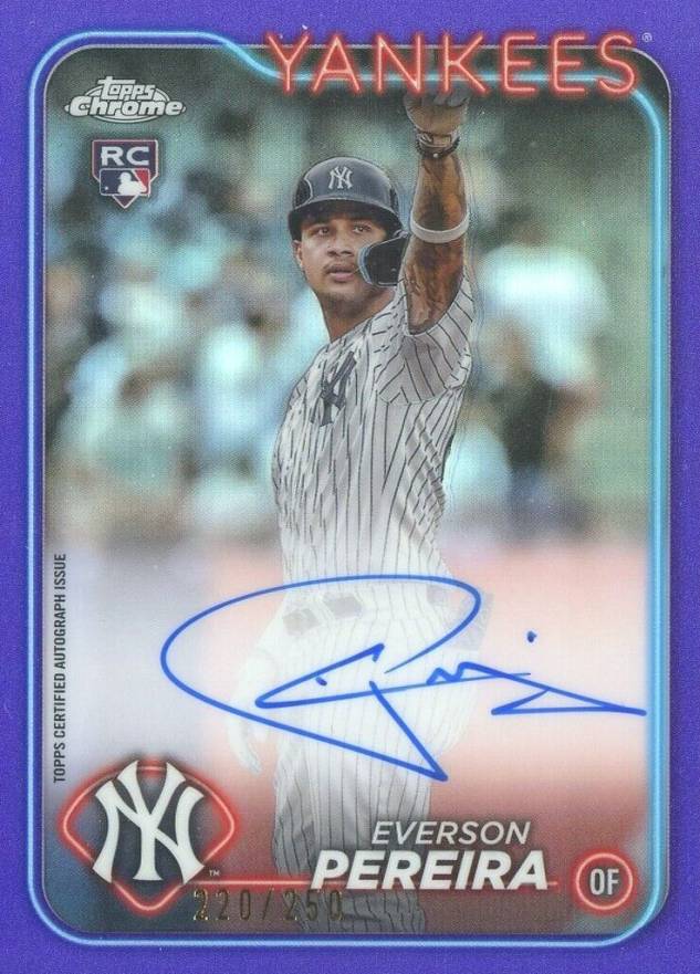 2024 Topps Chrome Rookie Autographs Everson Pereira #RAEP Baseball Card