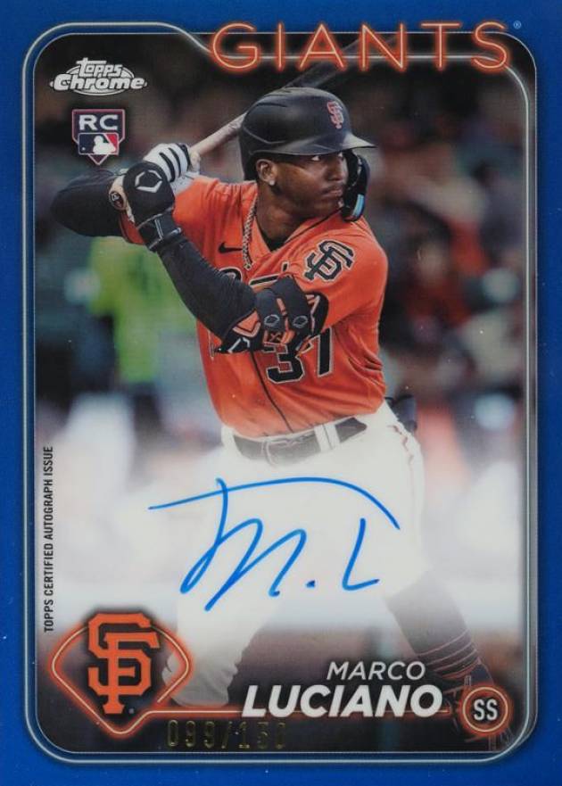 2024 Topps Chrome Rookie Autographs Marco Luciano #RAML Baseball Card