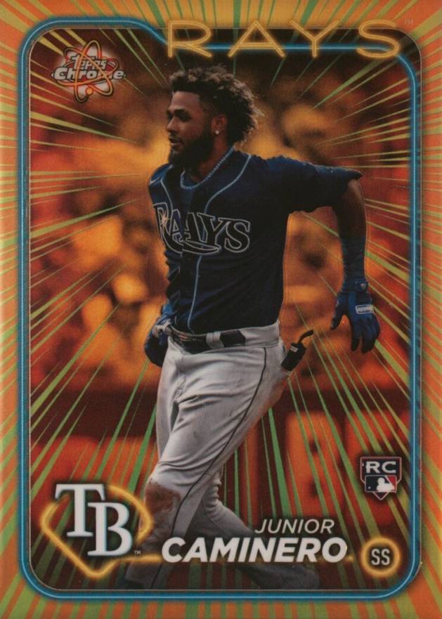 2024 Topps Chrome Radiating Rookies Junior Caminero #RR12 Baseball Card