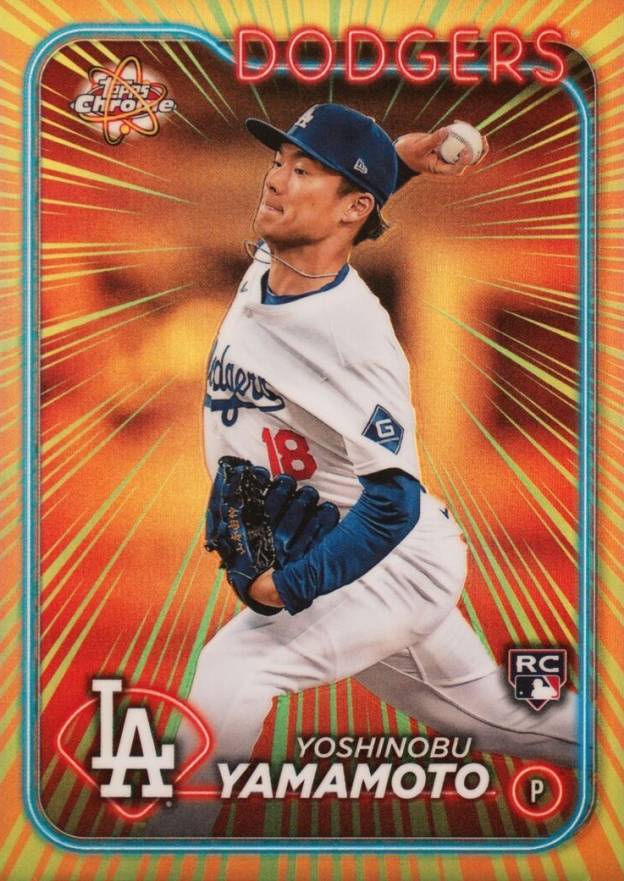 2024 Topps Chrome Radiating Rookies Yoshinobu Yamamoto #RR16 Baseball Card