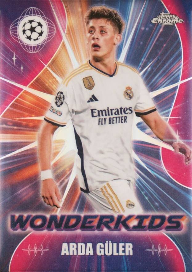 2023 Topps Chrome UEFA Club Competitions Wonderkids Arda Guler #WK1 Soccer Card